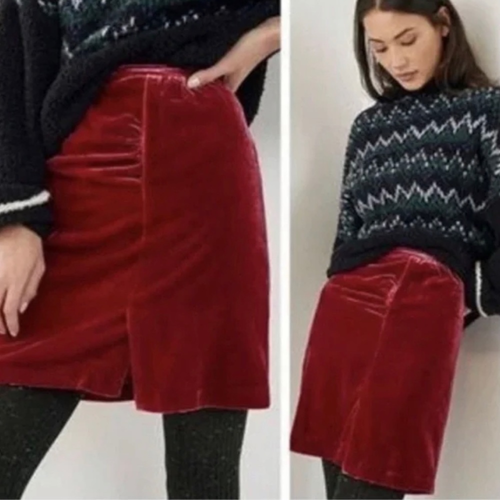 NWT Anthropologie Montie Velvet skirt